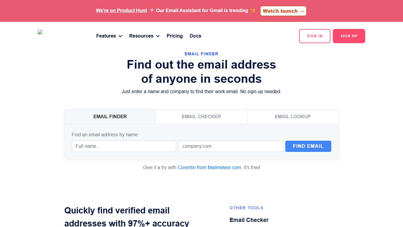 Email Finder: Find Professional Email Addresses by Name and Company - Mailmeteor